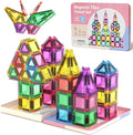 Mini Magnetic Tiles with Iron Box, 42PCS Travel Size Magnet Building Blocks Toy Set, Protable Construction Block Toys Educational Learning Sensory Toys for 3+ Year Old Boys Girls Birthday Gift