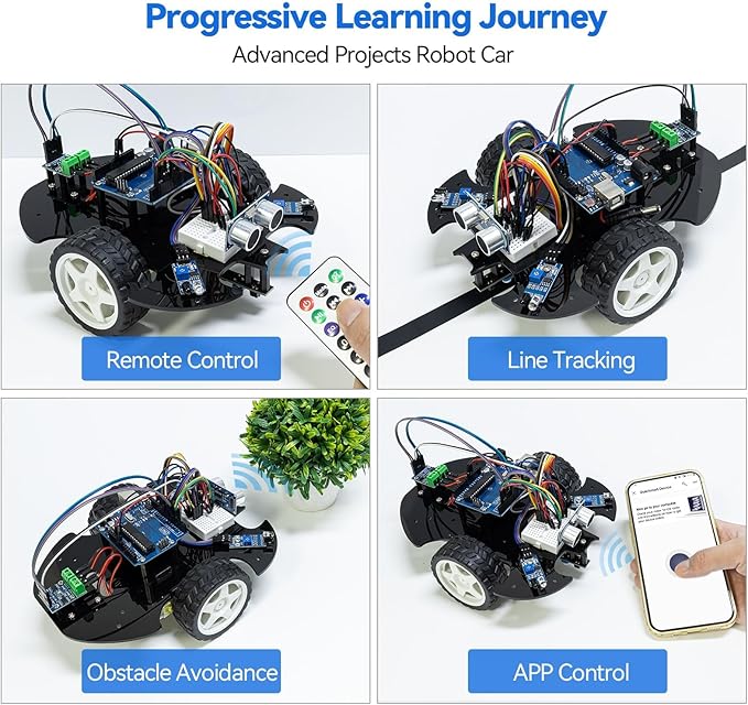 SunFounder Ultimate Starter Kit Compatible with Arduino UNO IDE Scratch, 3 in 1 IoT/Smart Car/Basic Kit with Online Tutorials, Video Courses, 192 Items, 87 Projects, Suitable for Age 8+ Beginners