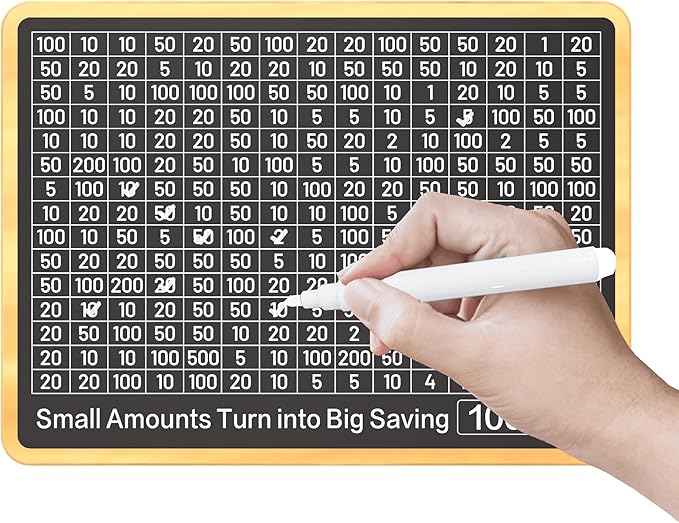 Piggy Bank for Adults Kids, Wooden Coin Bank for Boys and Girls, Cash Vault Money Saving Box with Counter $10000 $5000 $3000 $1000 Savings Challenge Money Box with Money Target and Numbers (Wood Box)