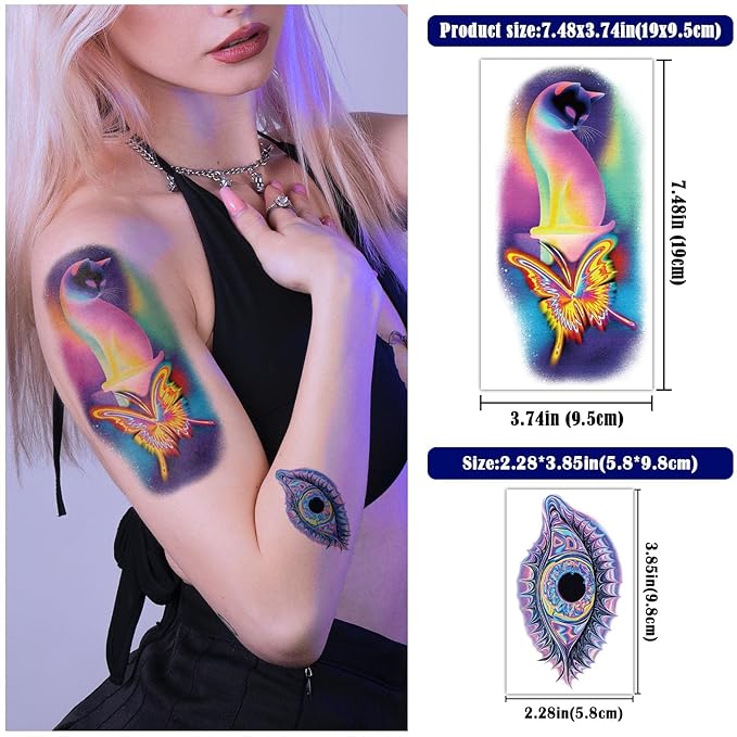 Cosmic Space Temporary Tattoos for Adults and Kids, 77 Sheets Colorful Astronaut Planet Galaxy Fantasy Art Designs Fake Tattoo for Men and Women