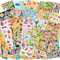 48 Sheets Stickers for Kids, Cute Kids Stickers Variety Pack for Scrapbooking, Teachers Classroom Prizes, Goodie Bag Stuffers Including Animals, Cars, Dinosaurs, Fishes, Hearts, Stars and More