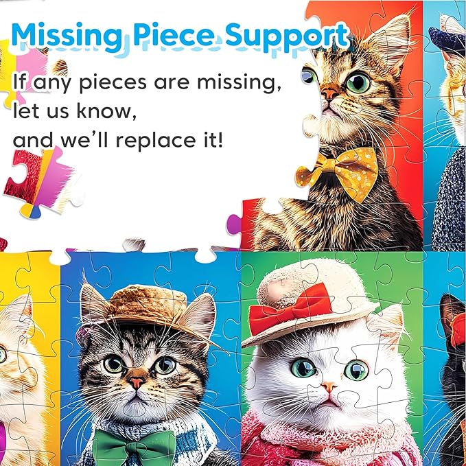 4 Packs 100 Piece Puzzles for Kids Ages 4-6 6-8 8-10, Lovely Cats Dogs Kids Puzzles Ages 5-8 100 Piece Large Jigsaw Puzzles for Adults Seniors Educational Toys Gifts for Girls Boys