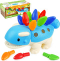 Coogam Dinosaur Fine Motor Skills Toy, The Ankylosaurus Toys 13 Pcs, Sorting Stacking Dinosaur Color Recognition Montessori Educational Gift Game for Year Toddler