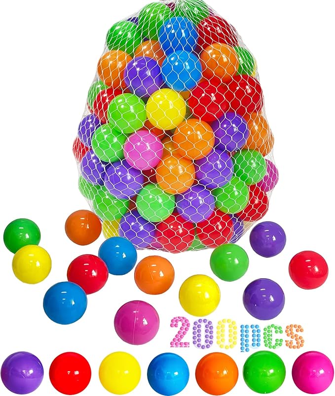 LANGXUN 50 100 200 Soft Plastic Ball Pit Balls for Kids, Gift for Baby Toddler Birthday Christmas, Ball Pit Play Tent, Baby Kiddie Pool Water Toys, Party Decoration