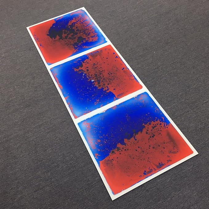 Art3d 1-Pack Liquid Dance Floor Colorful Home Decor Tile, 11.8" x 11.8" Blue-Red
