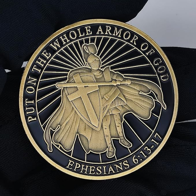 Armor of God Challenge Coin - Ephesians 6:11 Inspirational Gift for Spiritual Protection & Faith