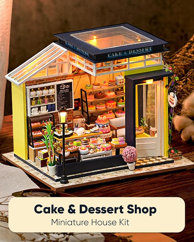 DIY Miniature House Kit, Miniature Bakery Kit, DIY Dollhouse Kit for Adults, Model Bakery, Mayberry Street Miniatures, Ideal Gifts for Birthday,Valentine Christmas(Bakery & Desserts)