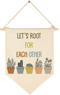 Classroom Canvas Banner Decor-Positive Affirmations Green Wall Flag Decor-Greenery Plant Classroom-Let's Root for Each Other-Nature Education Wall Art Hanging Pennant