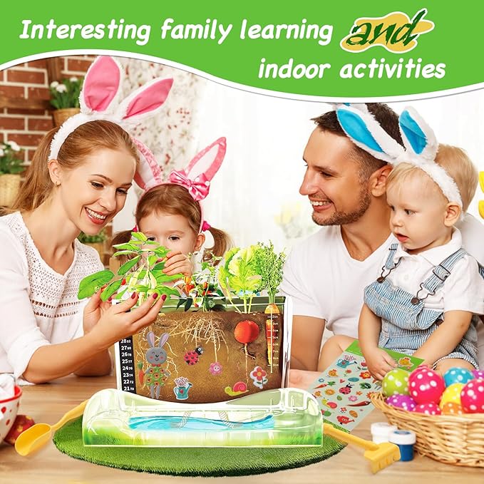 Root Viewer Kit for Kids - Grow Your Own Kids Garden for Boys & Girls - Science STEM Toy & Craft Growing Kits for Ages 6 7 8 9 10 Birthday Easter Gifts for Boy & Girls - Kid Gardening Set