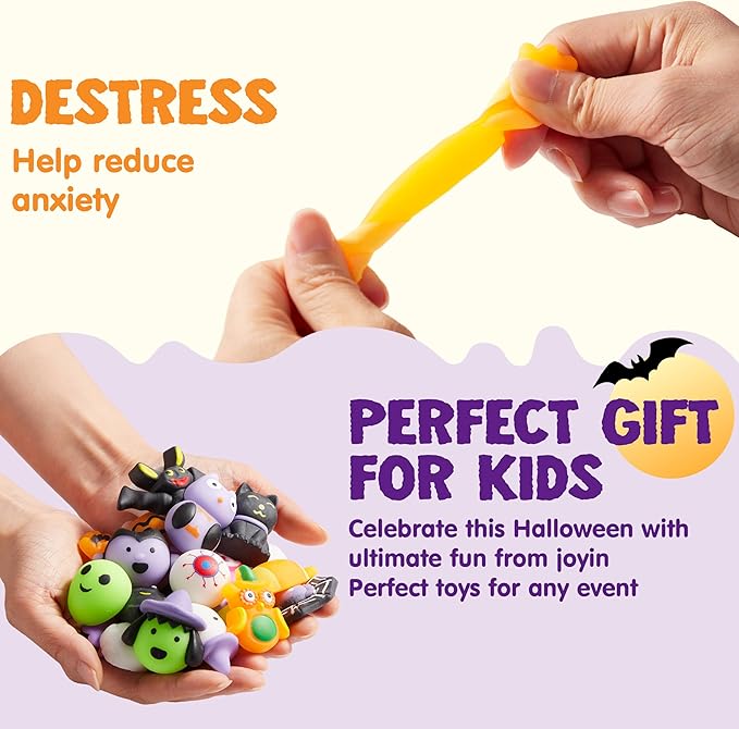 JOYIN 24 Pcs Halloween Mochi Squishy Toys, Halloween Classies Character Squishy Toys for Halloween Christmas Party Favors, Boys & Girls Birthday Gifts, Classroom Prize, Goodie Bag