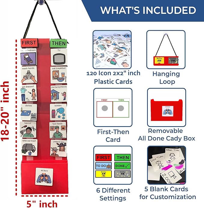 Visual Schedule for Kids – 133 Durable Plastic Picture Cards with Soft Loop Coins | Daily Routine & Chore Reward Chart for Home, School, Autism, ADHD & Special Needs Behavior Support