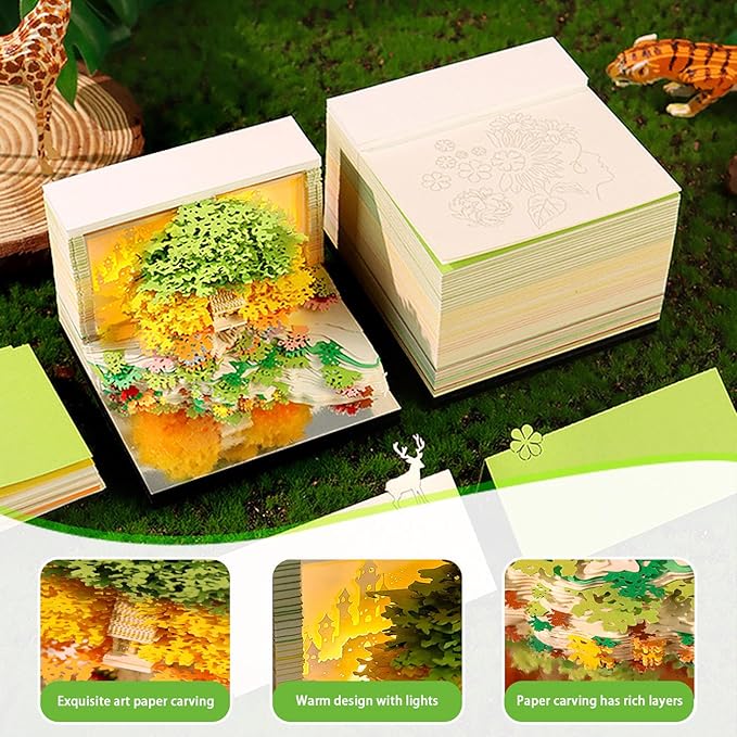 3d Calendar 2026,The Combination Of Paper Carved Lights And Artistic Creativity,Flower Sea Treehouse 3d Calendar,Suitable For Note Taking,Decorative Ornaments,Holiday Gifts