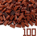 Feleph 100pcs 2x4 Bricks Reddish Brown Pieces Reddish Brown Parts Building kit Creative Play Set Classic Blocks Toy Compatible with 3001 Major Brands