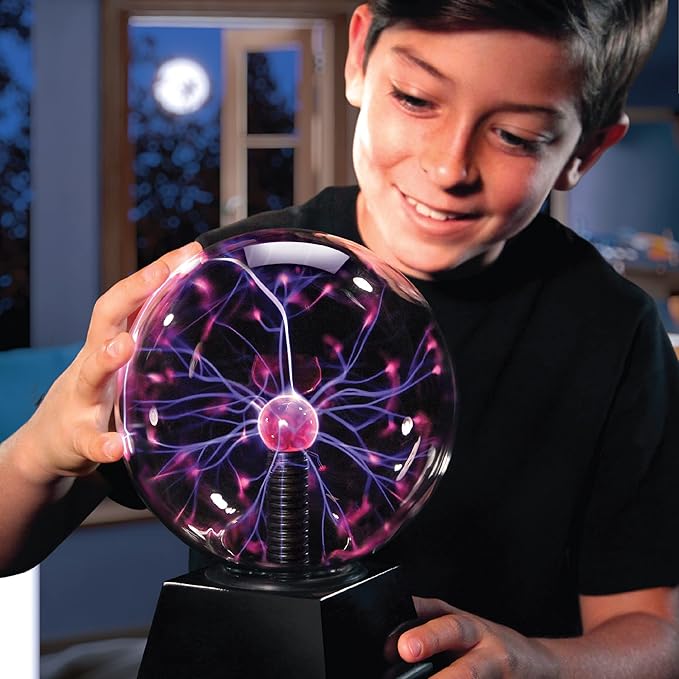 Discovery™ Plasma Globe Lamp, Touch & Sound Sensitive Lightning, Interactive Electric Plasma Ball for Hands-On STEM Learning, Plug-in Bedroom & Desktop Decorative lamp