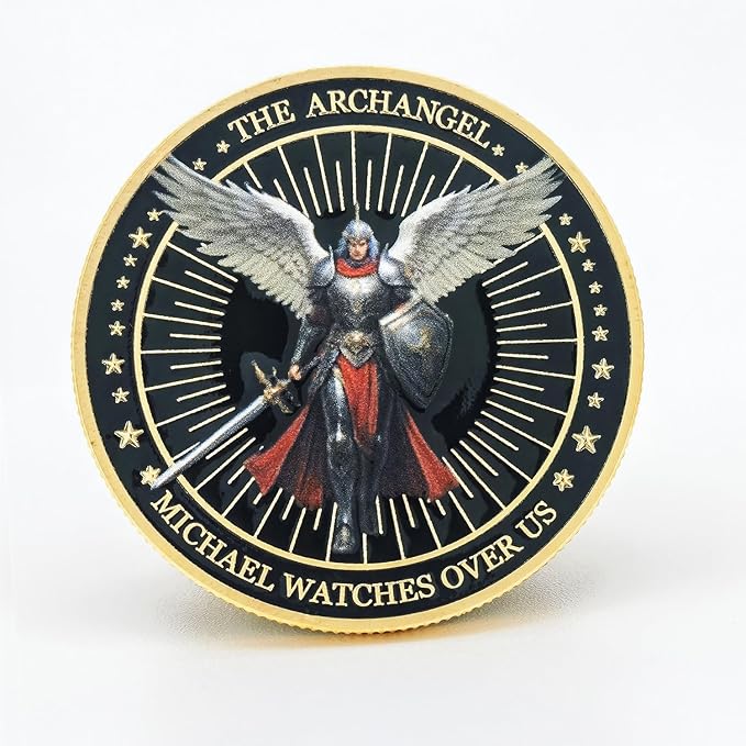 The Archangel Michael Challenge Coin Religious Coins Christian Coin Collectors Gifts (Single Coin)