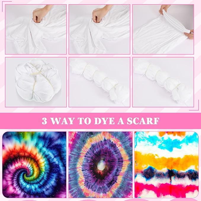 Suhine Blank White Bikini Cover up Wraps to Tie Dye, Full Cotton Summer Scarf Tie Dye Fabric