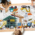 Gatherfun Construction Party Giant Coloring Poster - 31.5x 72 Inches - Versatile Classroom Wall Décor & Birthday Activity - Construction Poster or Table Cover for School Parties and Special Events