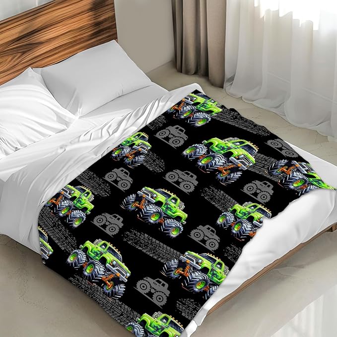 Truck Blanket for Boys Kids Throw Blankets, 30x40 Inches Lightweight Comfy All Season Cool Throw for Sofa Couch Bed