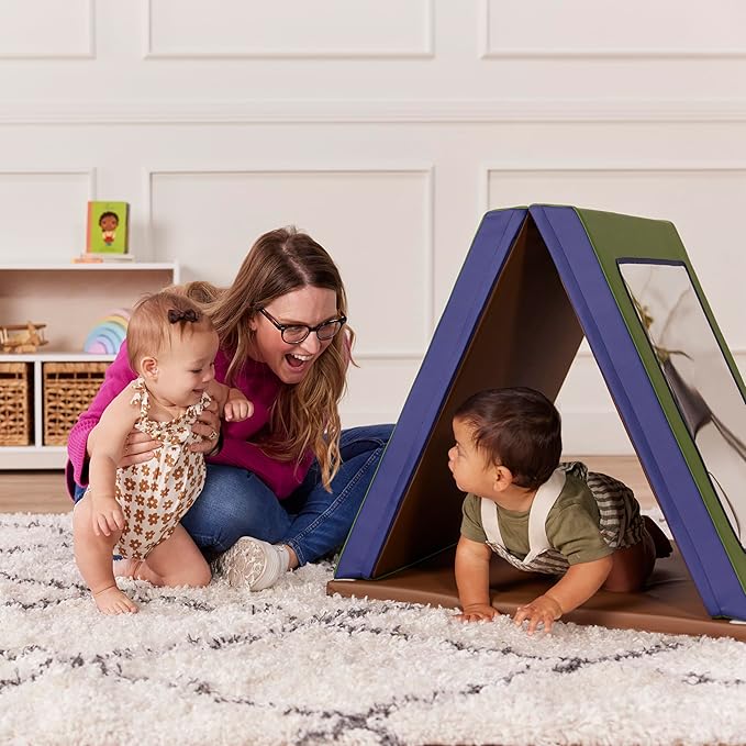 ECR4Kids SoftZone Folding Floor Mirror, Sensory Toy, Earthtone