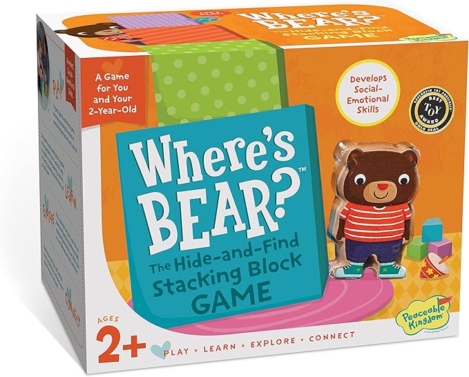 Peaceable Kingdom Where's Bear? The Hide and Find Stacking Block Game for 2 Year Olds