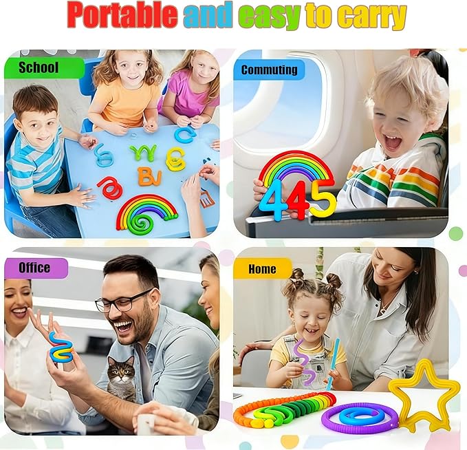 8Packs Fidget Toys Sensory Sticks，Sensory Toys for Kids with Autism Calming ，Autism Classroom Must Haves Calming Sensory Toy for Special Needs, Valentine Classroom Gifts for Kids