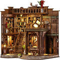 DIY Miniature House Kit, Mini House Building Kit, DIY Book Nook Kit, Tiny Model House for Adults to Build, Beginner 3D Wooden Book Nook, for Family Friends (Book Hall)