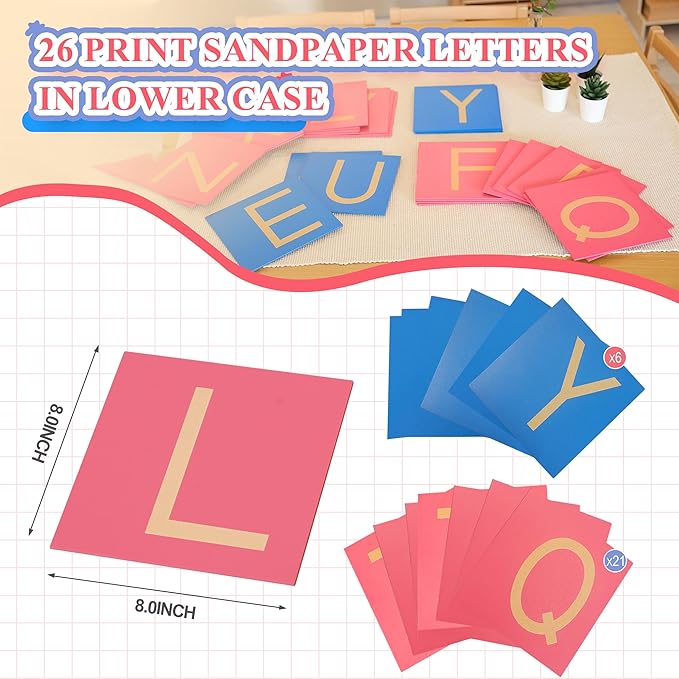 MONTESSORI OUTLET Capital Case Sandpaper Letters - Print for 3-6 Years Montessori Education at School and Home