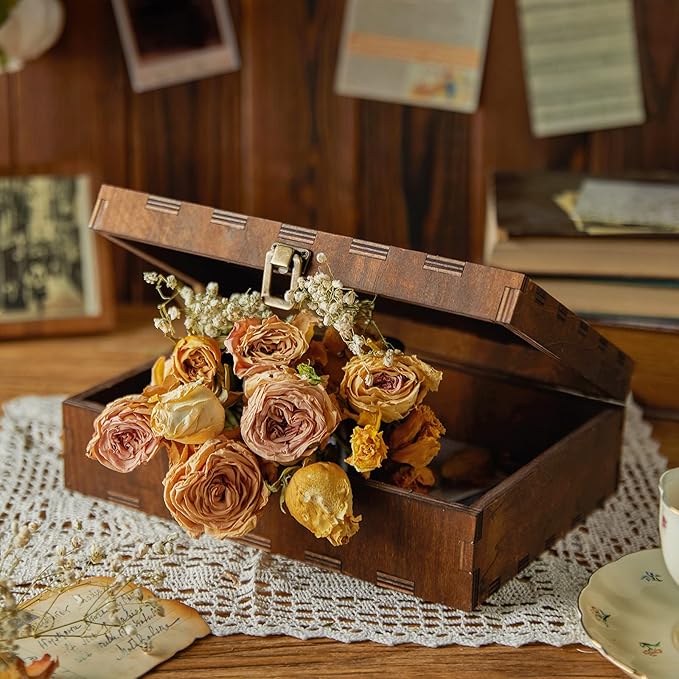 AW BRIDAL Personalized Wedding Keepsake Box with Lid, Wood Memory Storage box, Bridal Shower Gifts Anniversary Engagement Wedding Gifts for Couples Newlyweds//DK2201CPP62//