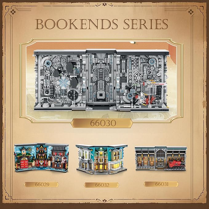 Reobrix Bookend Building Set with Light, Star Planet Book Nook Building Kit 66030, Bookshelf Home Decor, 2879 PCS Booknook Model Toy Kit, Gift for Adults