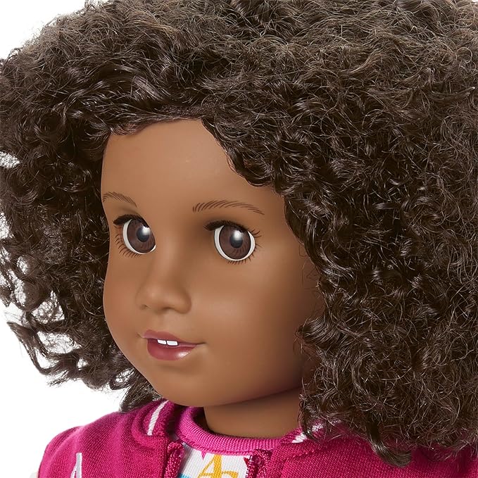 American Girl, Truly Me 18-inch Doll #112 with Brown Eyes, Natural Short Curly Dark-Brown Hair, Deep Skin, for Ages 6+
