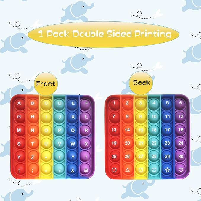 Alphabet Popper Fidggety Toy, Stress Relief Sensory Popping Game, Preschool Montessori Uppercase Lowercase Matching Game, ABC Letter Learning Educational Block (1 pcs Alphabet+Number)