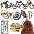 9pcs Metal Puzzle for Adult Disentanglement Puzzles Lock Puzzle Games Set Gift for Adults Teenagers