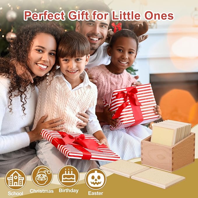 MONTESSORI OUTLET Rough Gradation Tablets for 3-6 Years Montessori Education at School and Home.