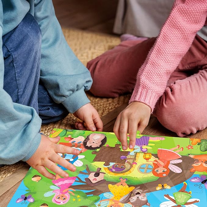 QUOKKA Puzzles for Toddlers 3-5 – Shimmer 4-Pack 30 Pieces Puzzles for Kids Ages 2-4 - Fairy Tale Jigsaw Set with Princess Unicorns for Kids 4-6 Years, Gift for 3 Year-Old Boy Girl, FSC Certified Toy