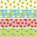 BeYumi Summer Fruits Border Trim - 80Pcs Back to School Fruits Bulletin Board Borders Watermelon Pineapple Lemon Avocado Decor Classroom Office Chalkboard Poster Summer Holiday Party Decoration