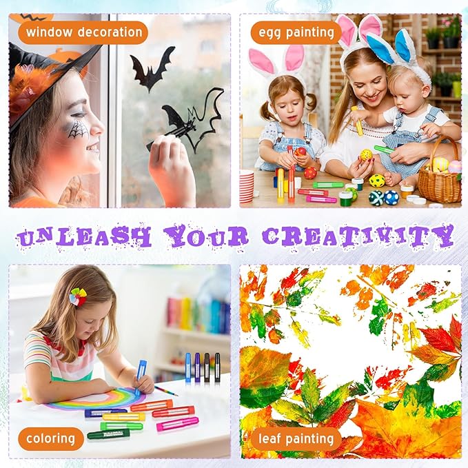 20 Sets Tempera Paint Sticks for Kids 12 Colors Washable Quick Drying Tempera Paint Sticks Bulk for Children Art Supplies Paper Wood Glass Rock Poster Canvas
