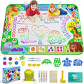 2 in 1 Water Doodle Mat,60 x 40 Inch Extra Large Drawing Mat with Backpack,Hopscotch Rug Design on Back,Educational Toys Gifts for Kids Boys Girls,Mess Free Painting for Toddlers Age 3-12 Year Old