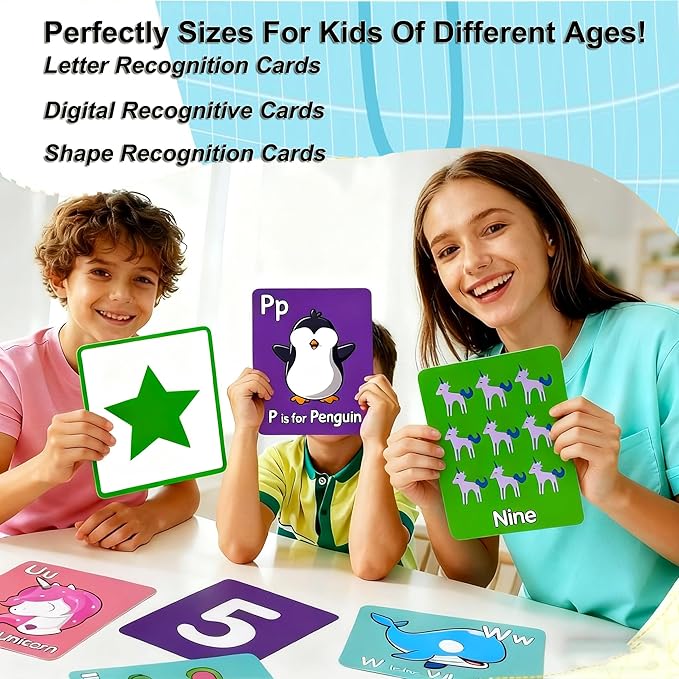 46 PCS Alphabet Flash Cards,Giant ABC Animal Flash Cards for Toddler,46 Lowercase and Uppercase Letter Cards,Educational Learning Games for Kids,Preschool Kindergarten Toys