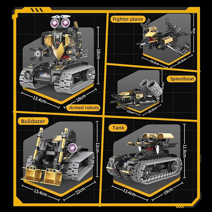 5 In1 Robot Toy for Kids Building Kit,323 Pcs Blocks App & Remote Control Robotics Kit,Steam Rc Robot Building Toys for Kids Age 6 7 8 9 10 11 12+,DIY Educational Gift for Boys & Girls