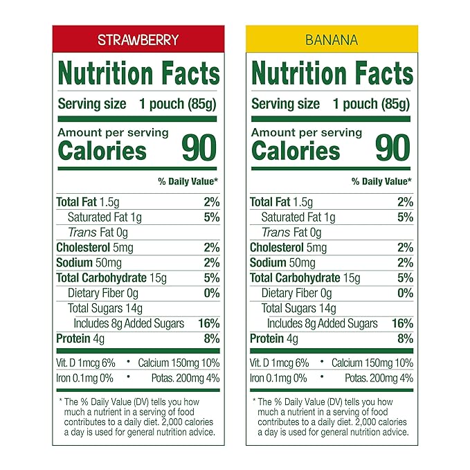 GoGo squeeZ yogurtZ Variety Pack, Strawberry & Banana, 3 oz (Pack of 20), Kids Snacks Made from Real Yogurt and Fruit, No Fridge Needed, Gluten Free, Nut Free, Recloseable Cap, BPA Free Pouches