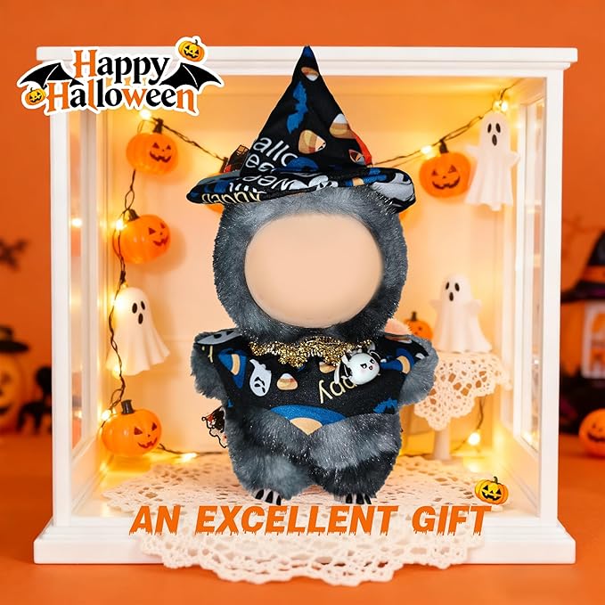 Halloween Doll Clothes for Labubu, Dolls Outfit Set for 17cm (6-6.7 inch) Dolls - Dress Up Set for Labubu Costumes & Accessories | Gift for Any Occasions | Doll Not Included (Halloween Ghost)