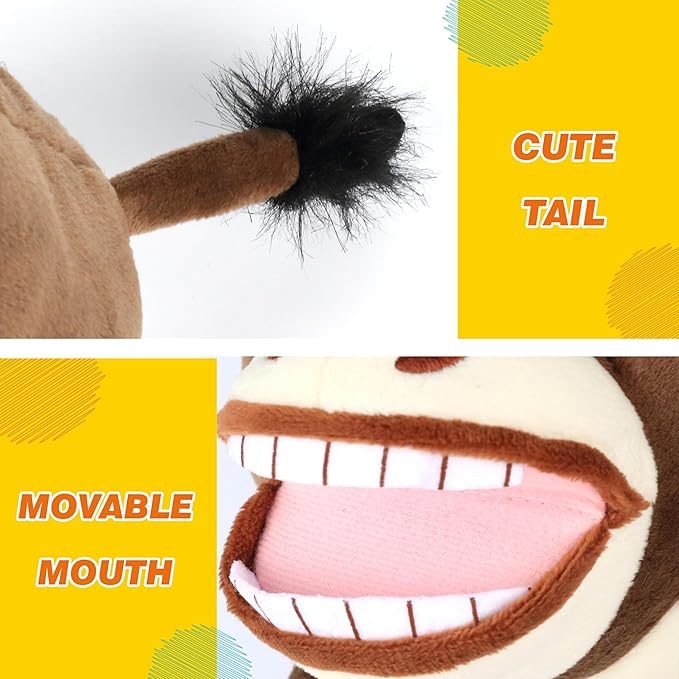 Easfan Donkey Hand Puppet Plush Animal Toy with Movable Mouth for Role Play Storytelling Preschool Teaching Birthday Gifts for Kids Boys Girls Brown, 13''