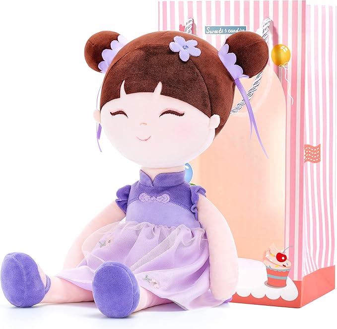 Gloveleya Oriental Princess Doll – Soft Plush Baby Doll for Girls, 16 Inch Toddler Gift with Gift Box, Fairy Tale Dress-Up Toy for Kids, Birthday & Holiday Present