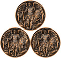 3Pcs Saint Michael Archangel Protection Coin, 1.57-Inch Double-Sided Zinc Alloy Collectible with Antique Finish, Featuring Saint Michael Prayer Christian Challenge Coin (Pack of 3)
