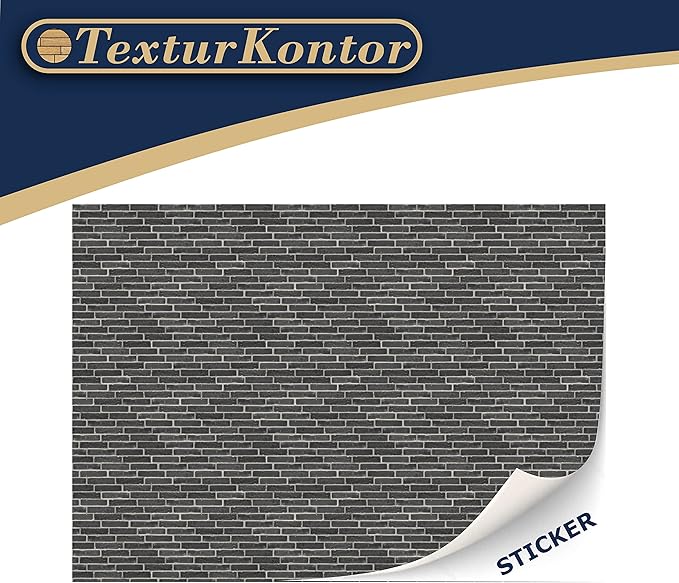 3 Sheets Self-Adhesive Wall Cladding for Dollhouse 1:12 Scale (Black Bricks)
