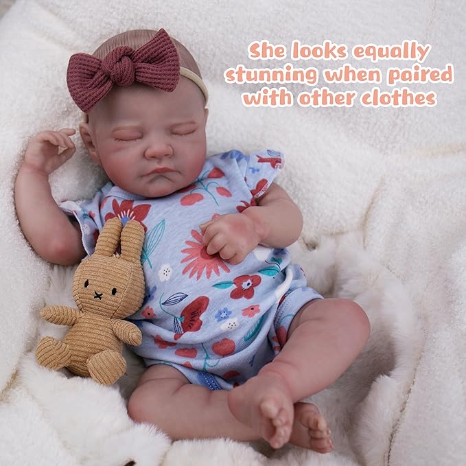 Lifelike Reborn Baby Dolls, 20-Inch Realistic Baby Doll Girl Soft Cloth Body Newborn Doll with Complete Accessories for Kids Age 3+ Real Life Dolls, Lovely & Pretty Girls