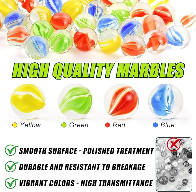 Wobble Ball Marble Balance Game - Marbles for Kids & Adults Balancing Set with 60 Glass Marbles, Built-in Storage, Fun Family Games & Party Challenge for 1-4 Players, Perfect Birthday