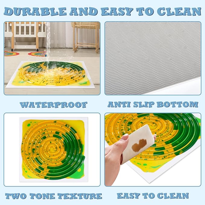 Sensory Floor Tiles for Kids： Liquid Lava Tiles, Interactive Liquid Sensory Tiles for Play and Development 11.8 x 11.8 inches 1 Piece for Floor Sensory Tiles Kids 3-12 Years Old use