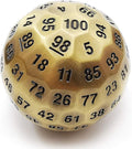 Bescon Solid Metal 100 Sided Dice, Game Dice D100, Giant Polyhedral Metal 100 Sides Dice 50MM in Diameter (1.97in), Ancient Brass