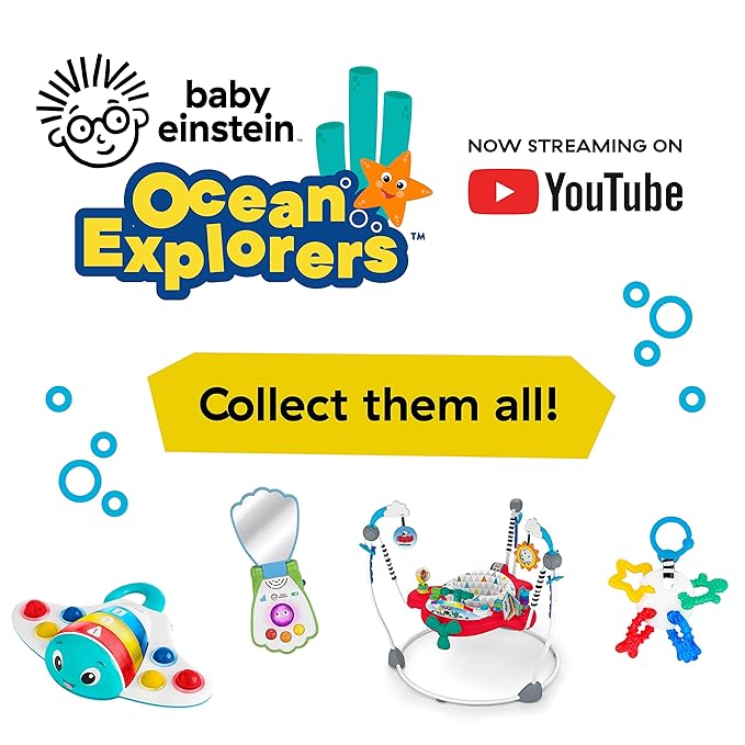 Baby Einstein Ocean Explorers Airplane Adventure 2-in-1 Interactive Activity Jumper with Lights Ages 6 months +, Max weight 25 lbs., Unisex